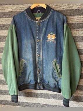 Vintage 1994 Texas Rangers The Ballpark at Arlington Denim MLB Varsity Jacket L